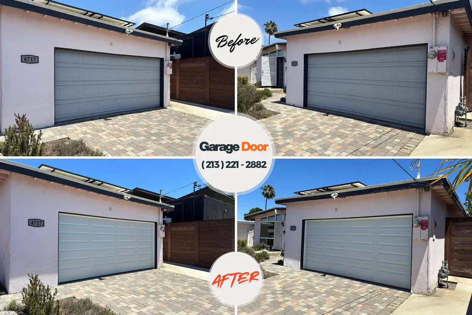 Before and after: garage door repair Litchfield, MN